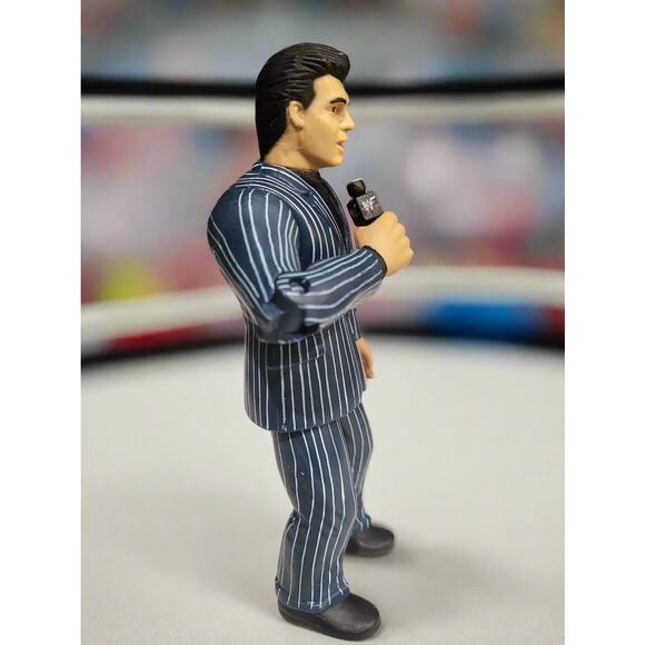 1999 Jakks WWE WWF Rare Shane McMahon Blue Pinstripe Suit Wrestling Figure w/Mic - Picture 3 of 5